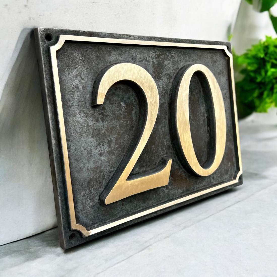 Husnummer i patineret bronze - Stor - Billede 2