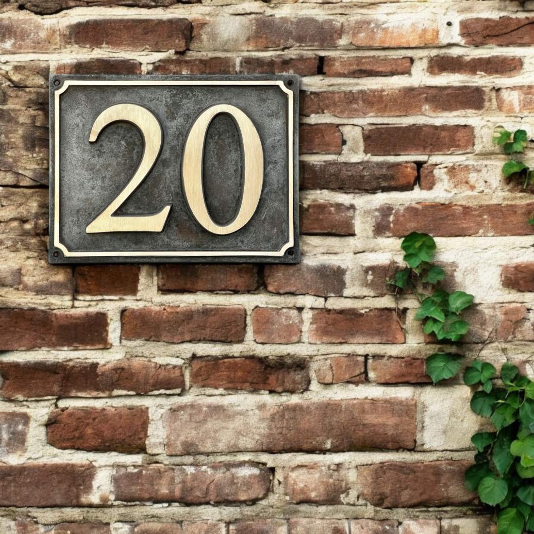 Husnummer i patineret bronze - Medium - Billede 3